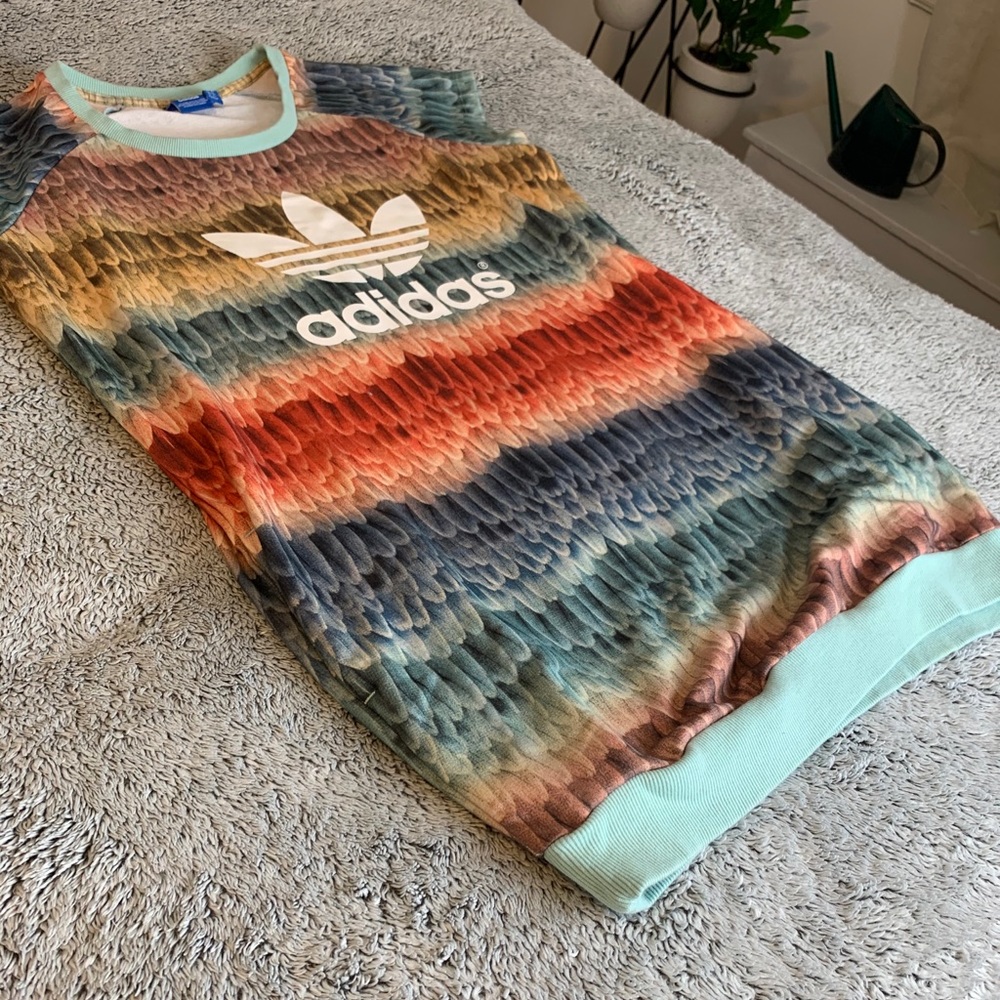 Pastel Multi-Colored Adidas Dress with Pockets